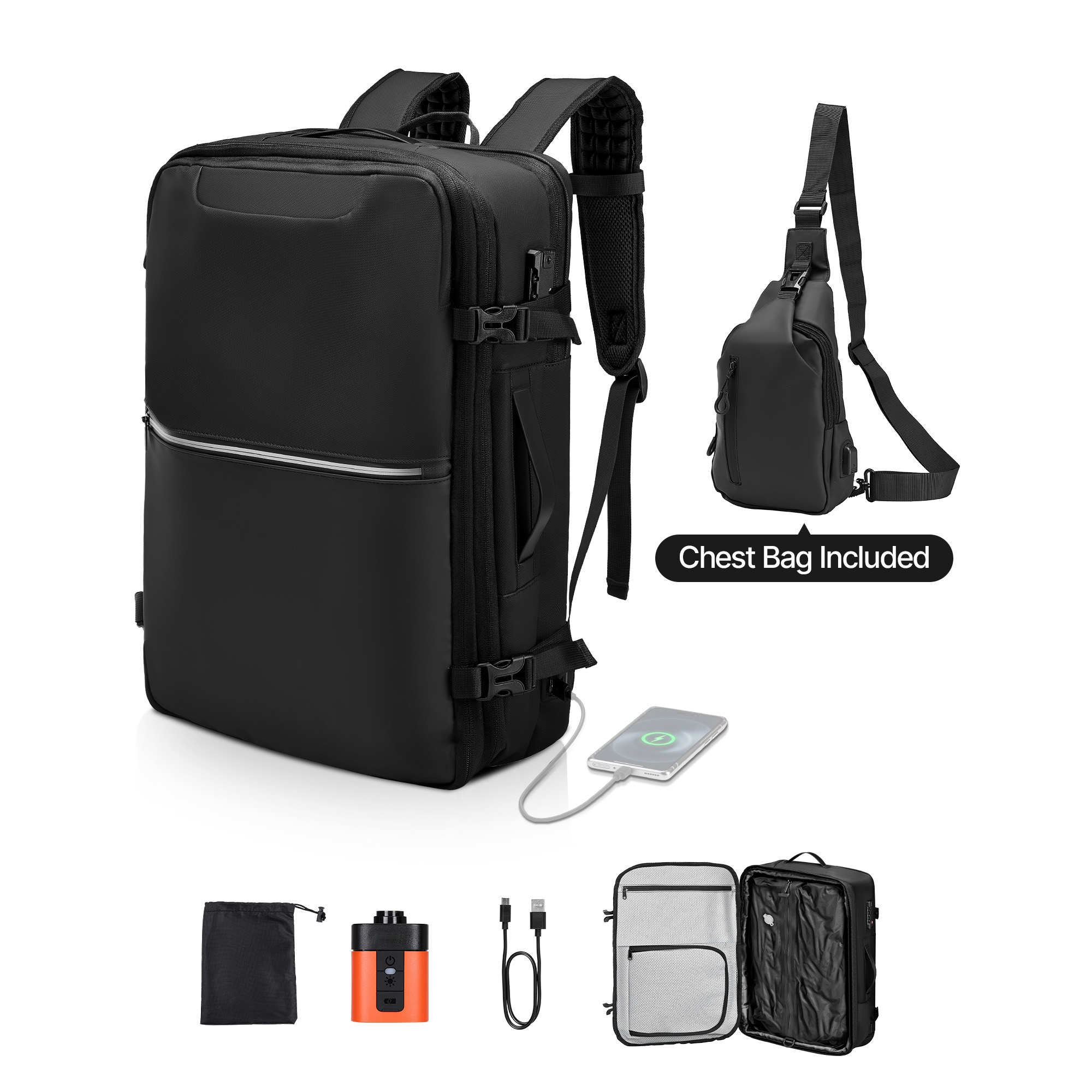 Vacuum Travel Backpack Men's 80l Expandable Luggage With Tsa Lock_voghion.com